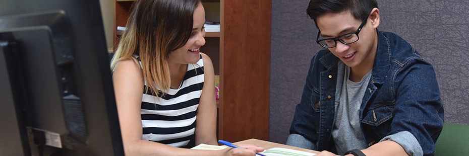 Student receiving academic advising  