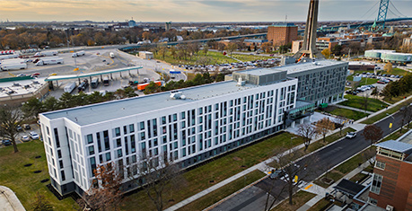 Bird's eye view of Rodzik Hall