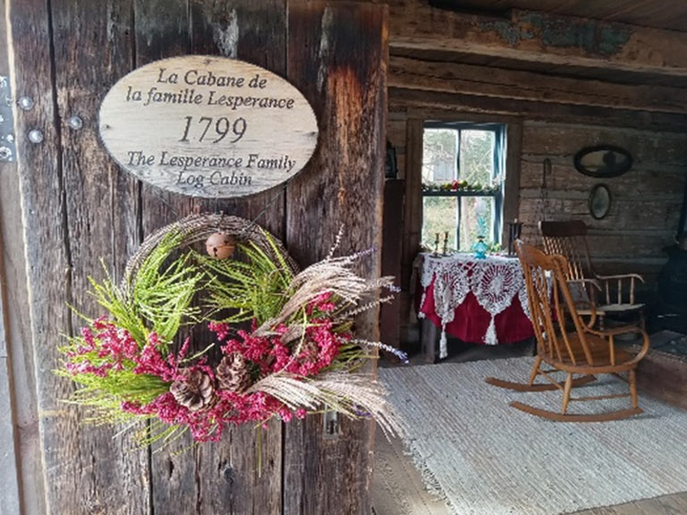 Lesperance family log cabin interior