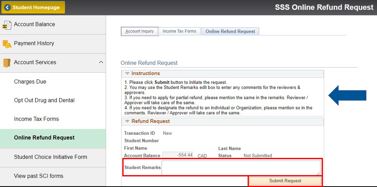 ask.UWindsor - How do I request a refund?