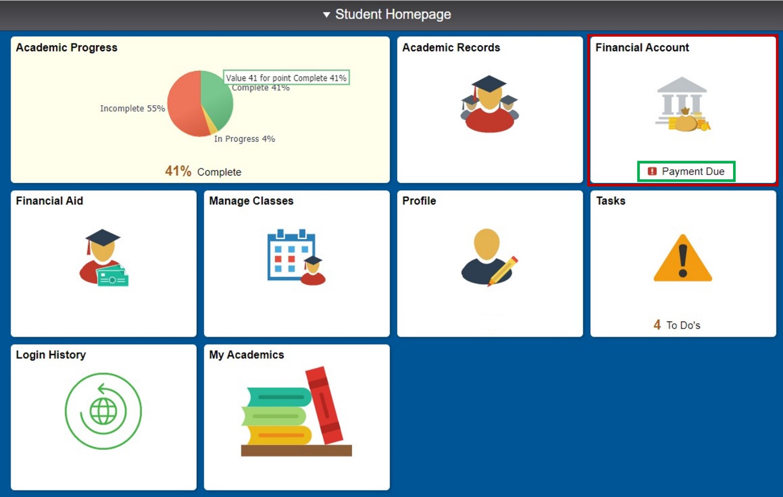 Financial Account tile