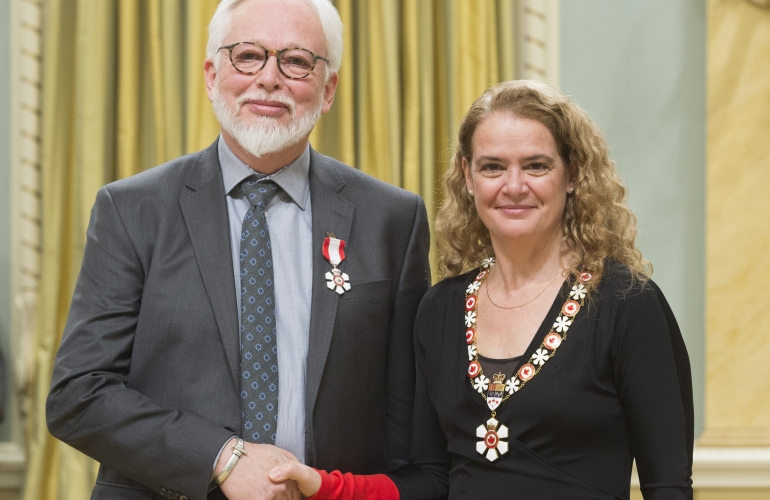 Order of Canada inductees and UWindsor graduates Gordon Smith and Julie Payette.