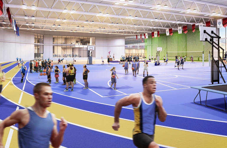 The St. Denis Fieldhouse architect's rendering.