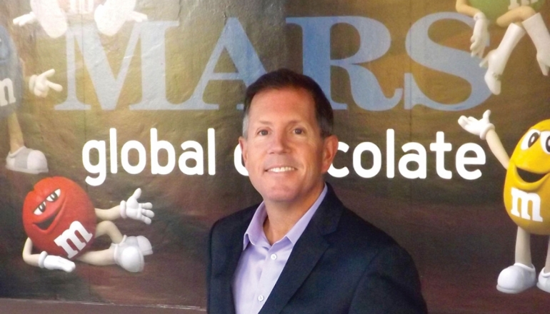 Jim Murphy is shown at Mars Global Chocolate's headquarters.  