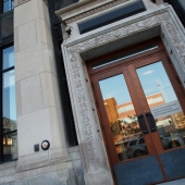A photo of the renovated former Windsor Star Building, now home to the School of Social Work and the Centre for Professional and Executive Education