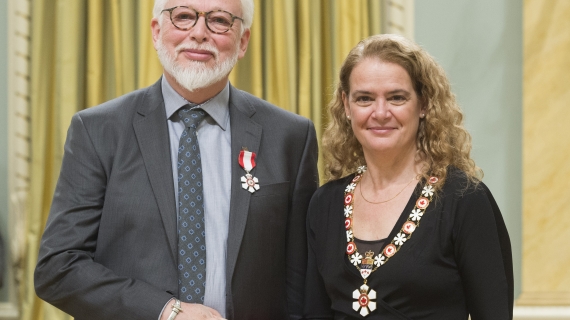 Order of Canada inductees and UWindsor graduates Gordon Smith and Julie Payette.