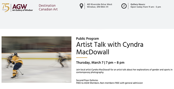 Cyndra MacDowell gives an artist talk at the Art Gallery of Windsor this week