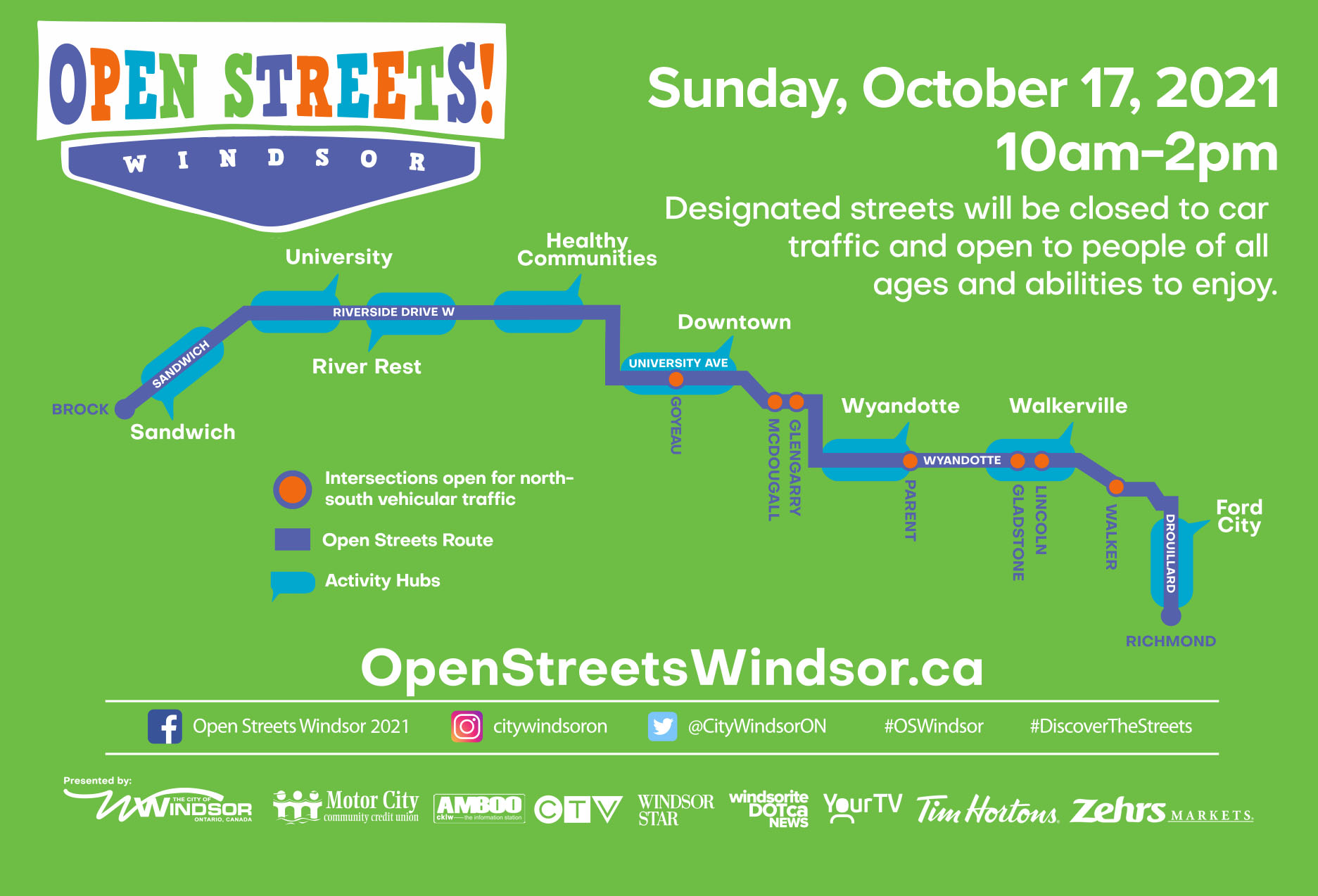 Open Streets Windsor route map