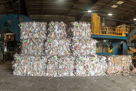 Photo of baled recycling