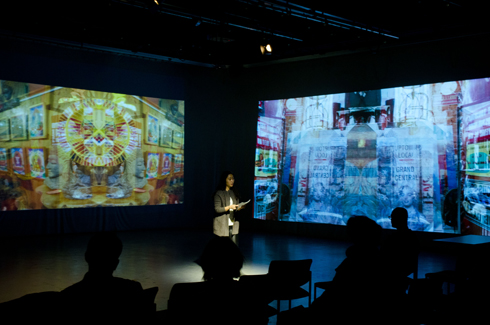 Shallen Chen's multimedia performance - photo by Bela Varga