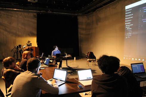 Creating a Theremin with p5.js workshop participants