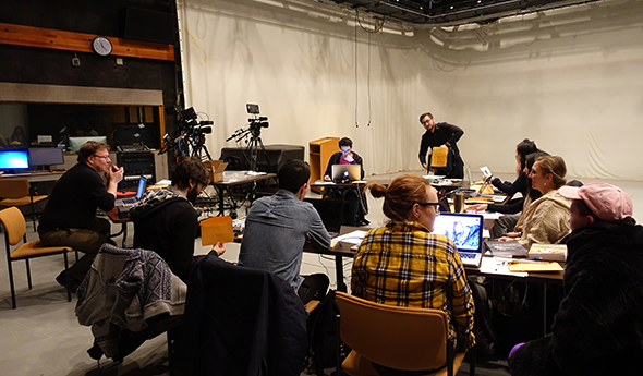 arduino workshop students working in Studio A