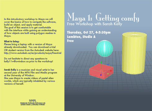 poster for Maya 1 workshop