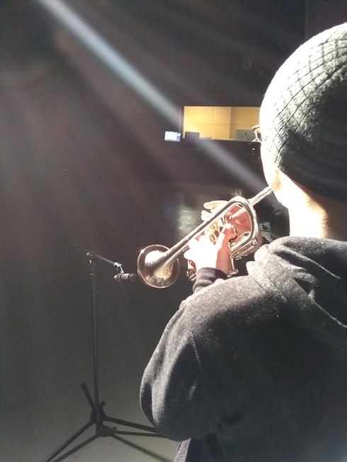 Matt Lepain rehearsing during Open Work Session 6 - Generative Music Project